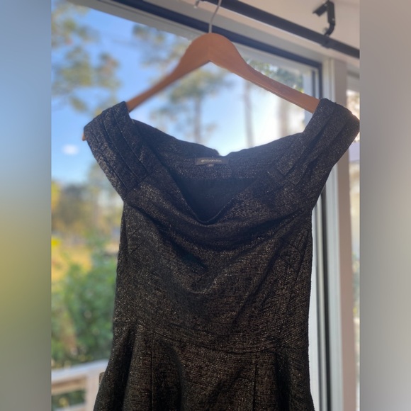 Modcloth "Kettle Corn" Women’s Dress Metallic Black Sz XS by Emily& Fin - Picture 4 of 9